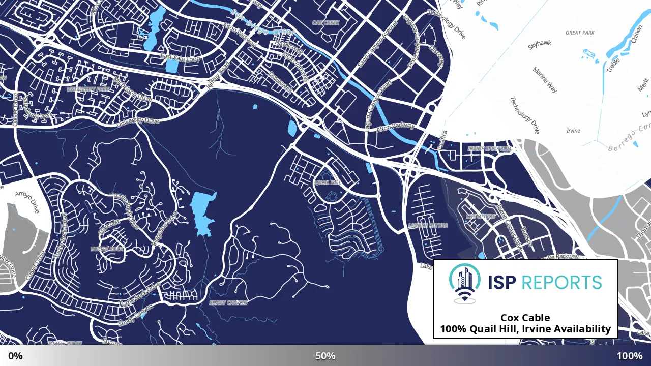 Quail Hill, Irvine, CA map of internet availability