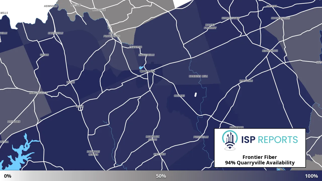 Quarryville, PA map of internet availability