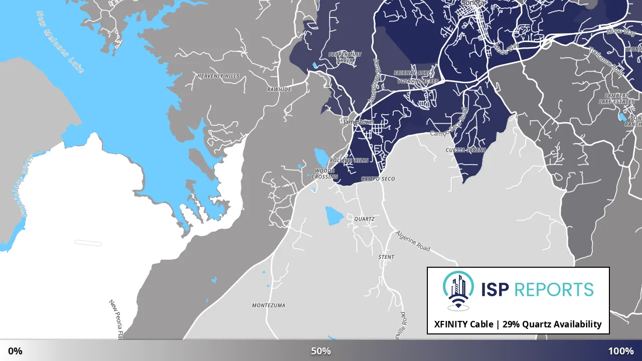 Quartz, CA map of internet availability
