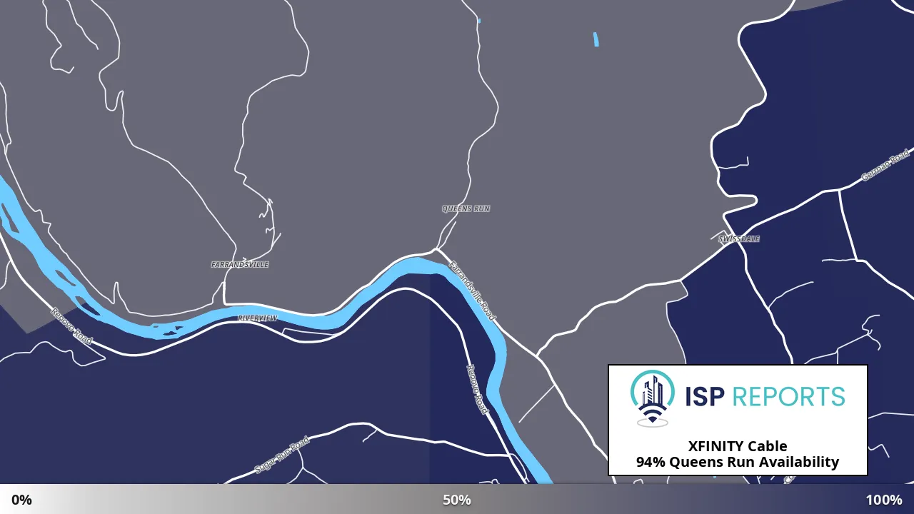 Queens Run, PA map of internet availability
