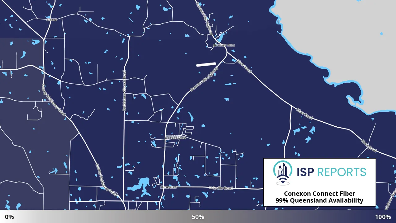 Queensland, GA map of internet availability
