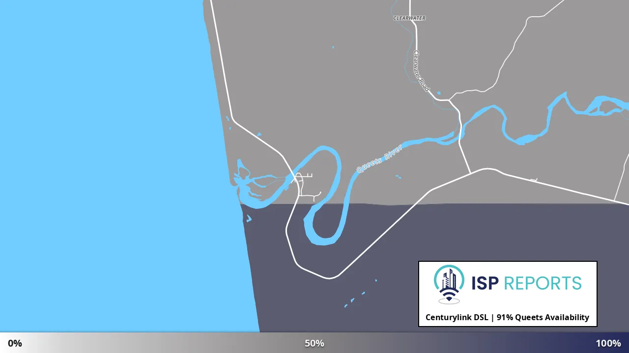 Queets, WA map of internet availability