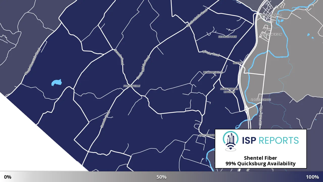 Quicksburg, VA map of internet availability