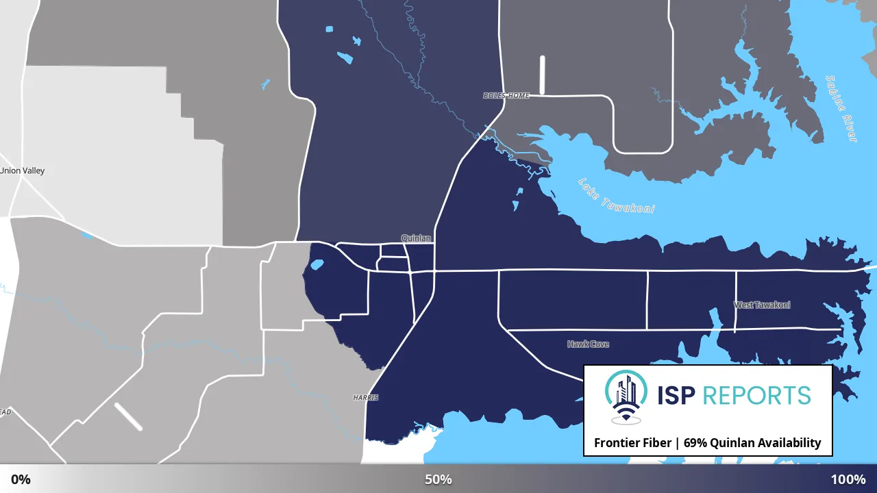 Quinlan, TX map of internet availability
