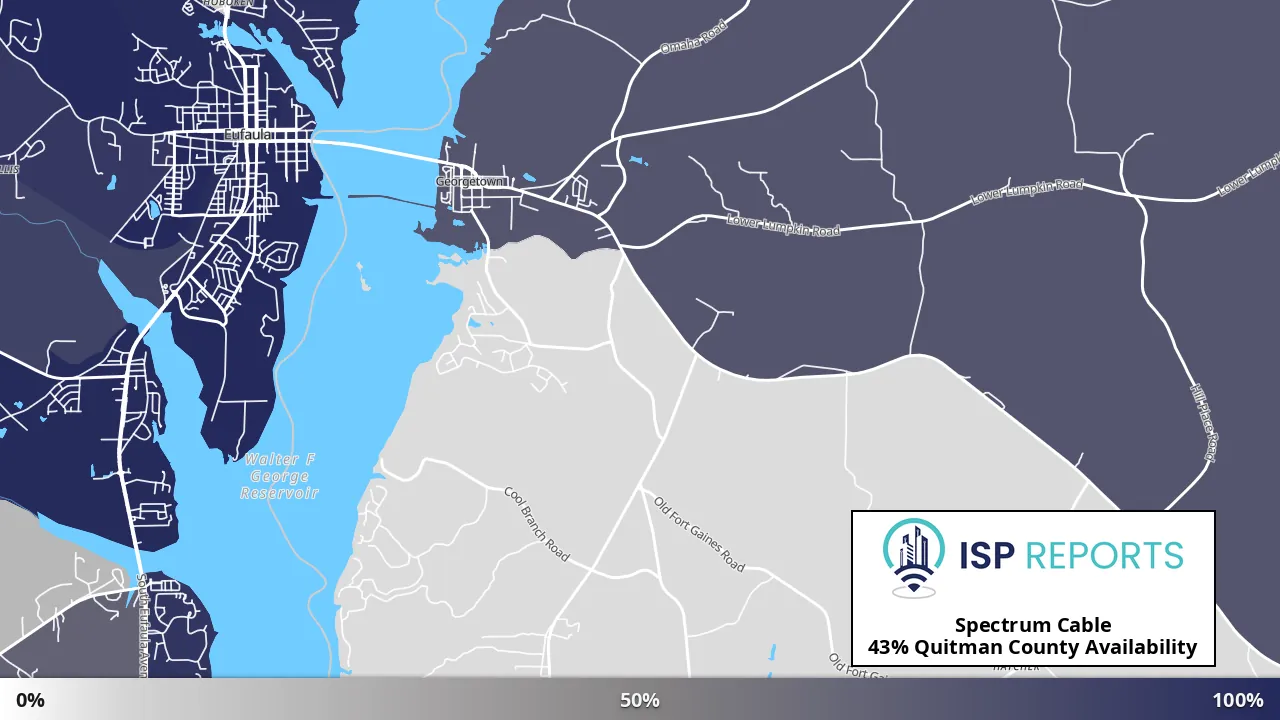 Quitman County, GA map of internet availability