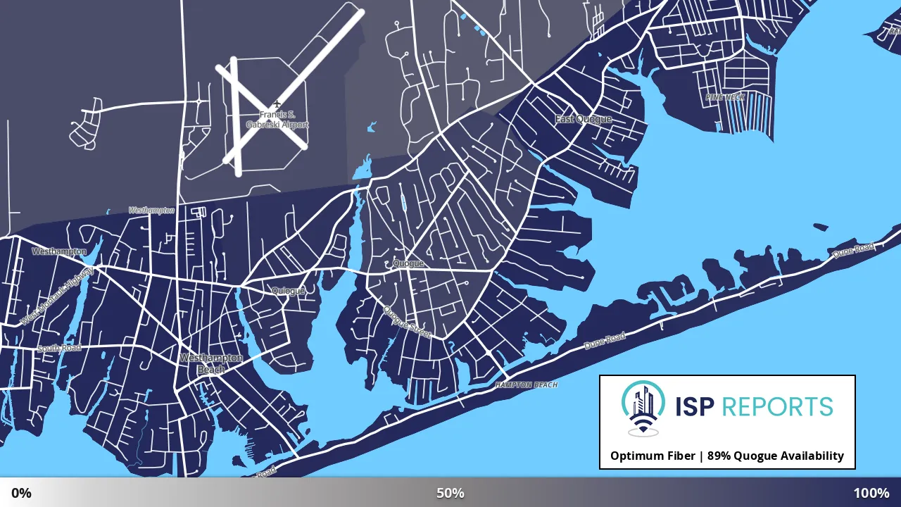 Quogue, NY map of internet availability