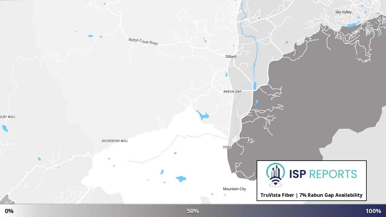 Rabun Gap, GA map of internet availability
