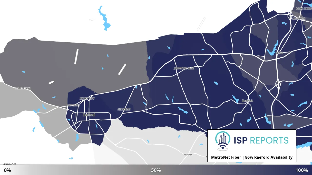 Raeford, NC map of internet availability