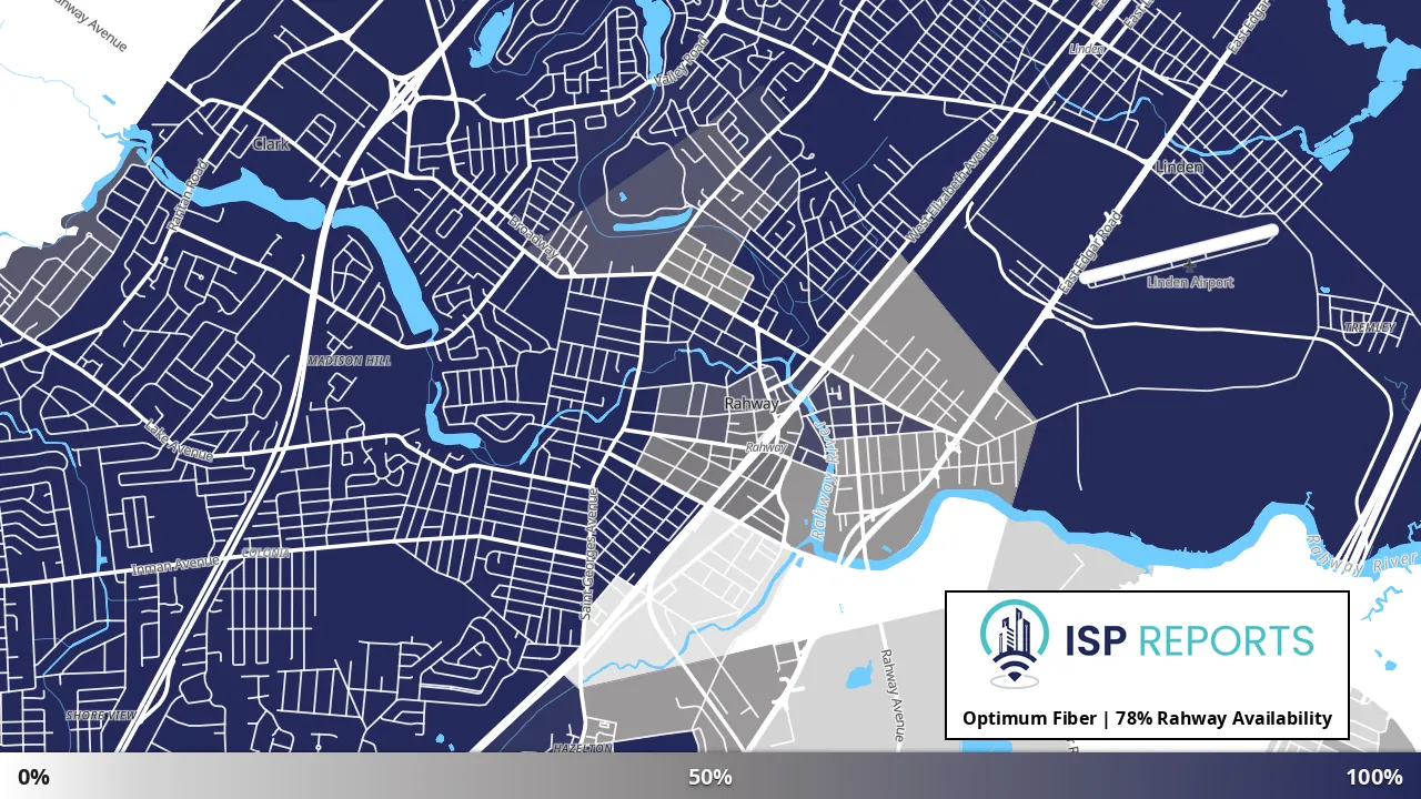 Rahway, NJ map of internet availability