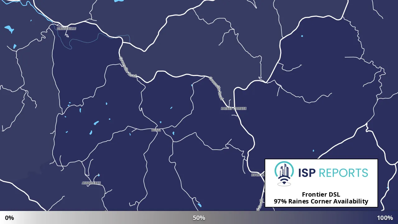 Raines Corner, WV map of internet availability