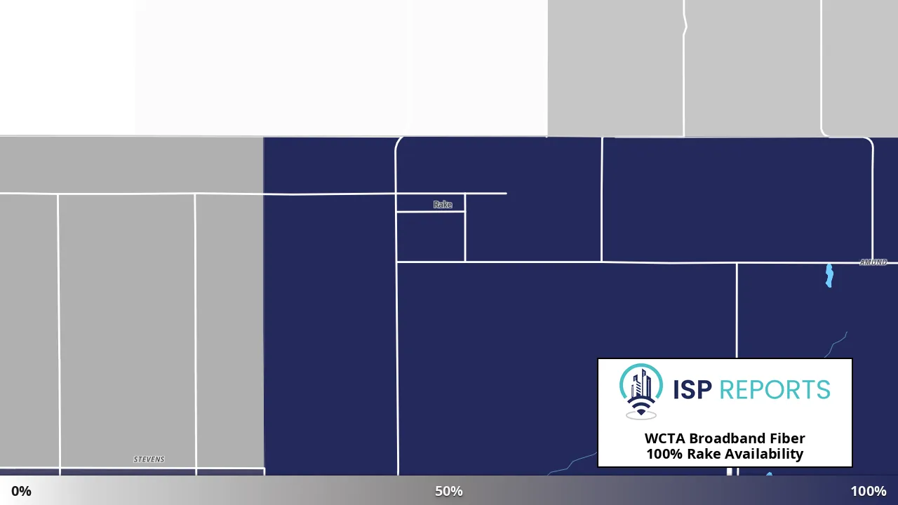 Rake, IA map of internet availability