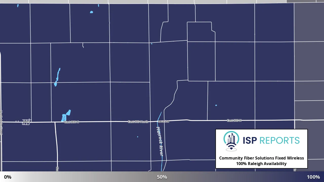 Raleigh, IN map of internet availability