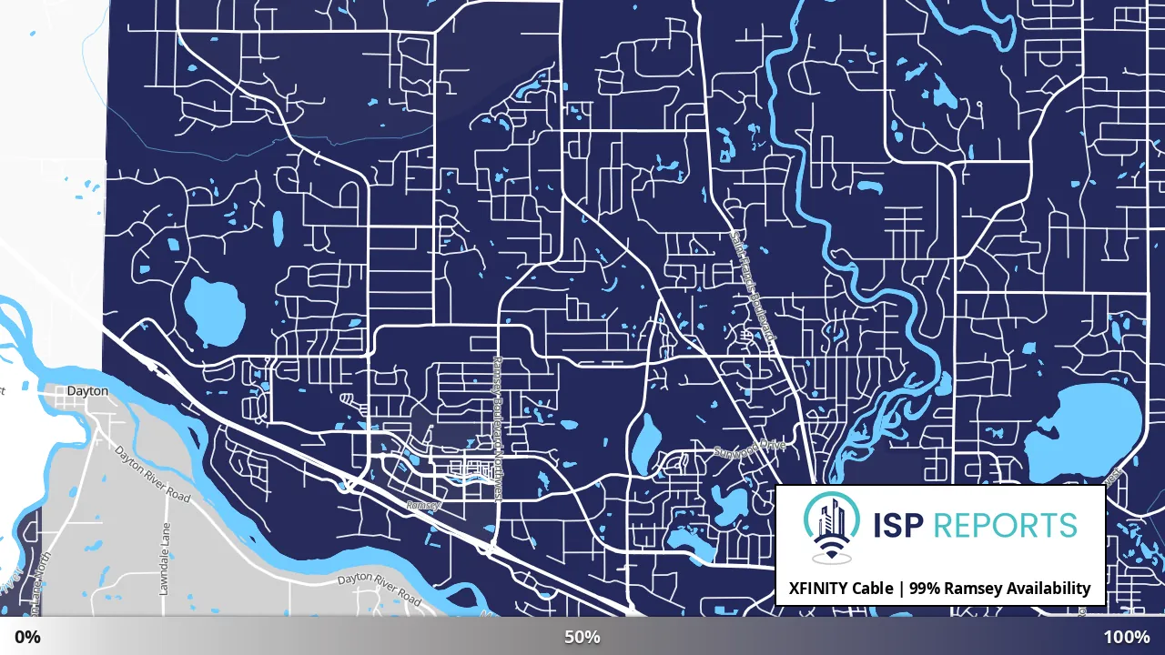 Ramsey, MN map of internet availability