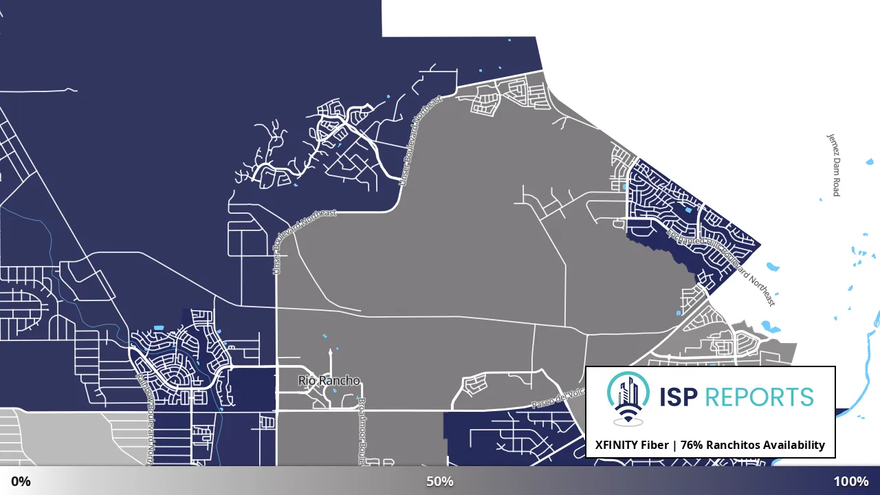 Ranchitos, NM map of internet availability
