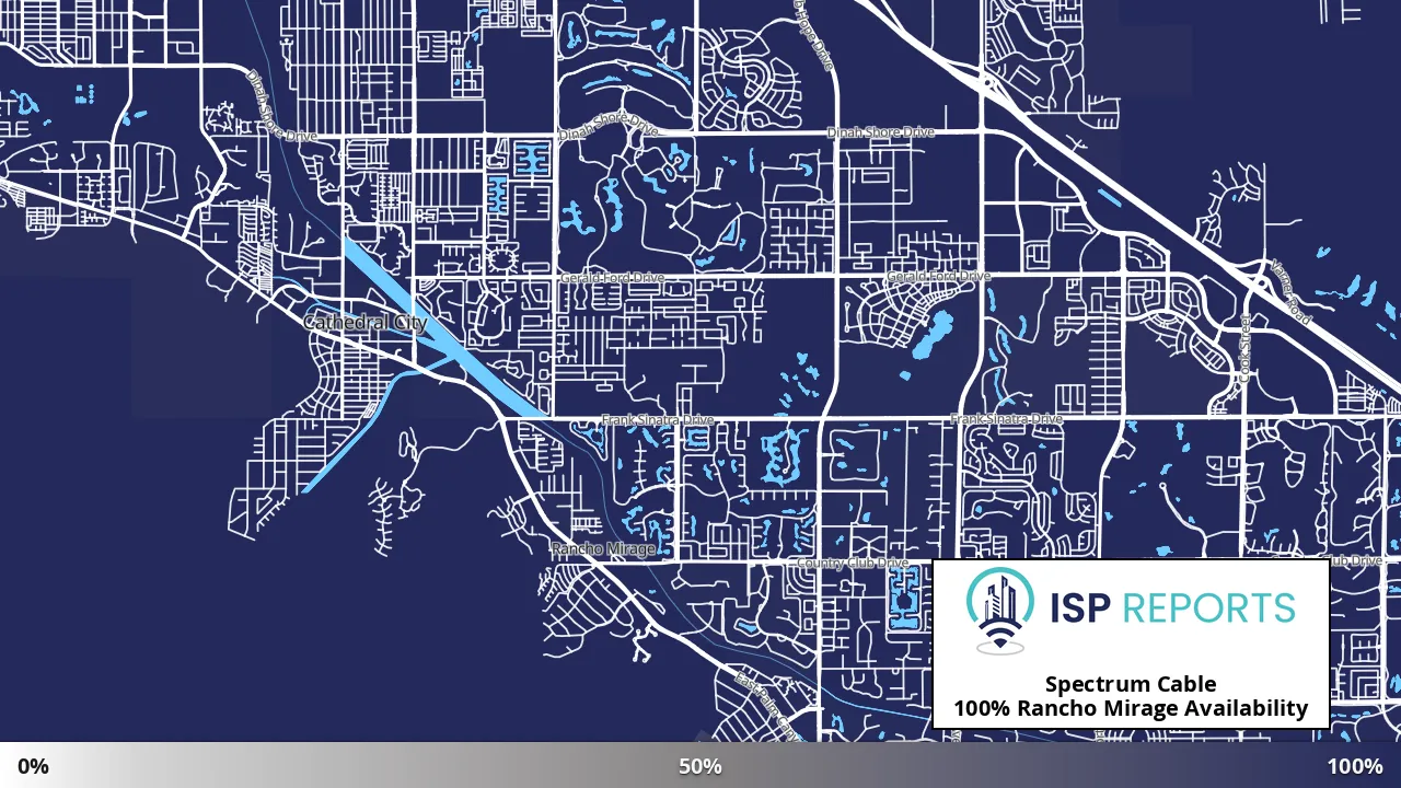 Rancho Mirage, CA map of internet availability