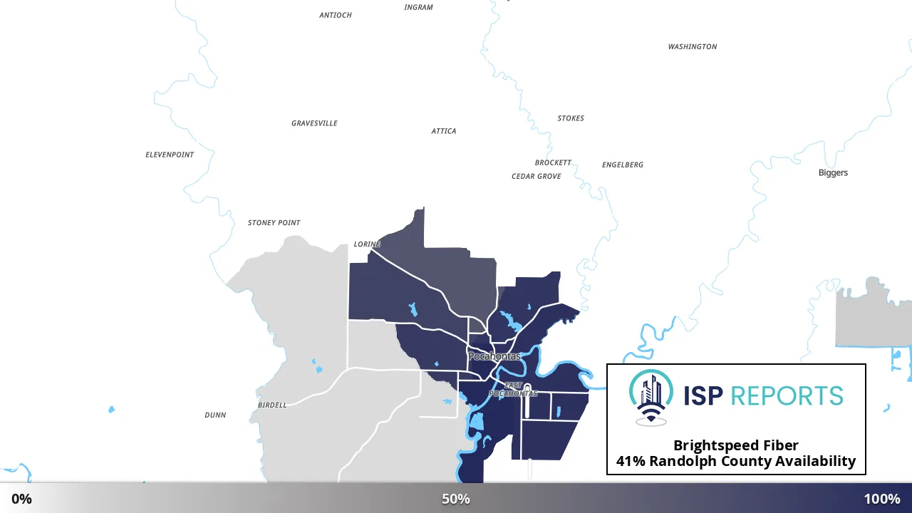 Randolph County, AR map of internet availability
