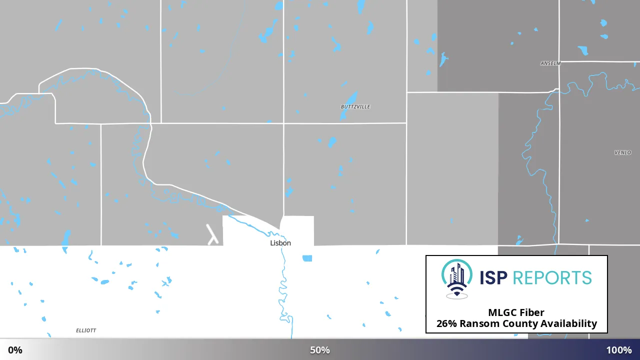 Ransom County, ND map of internet availability