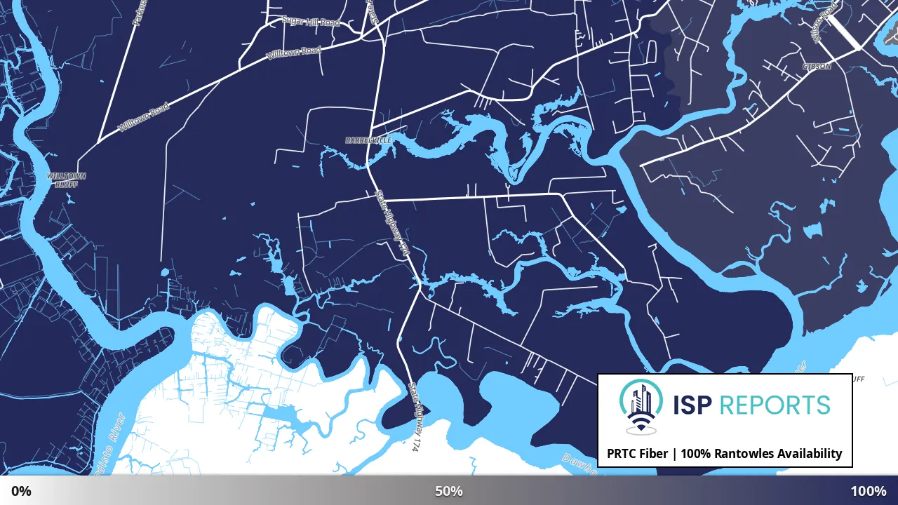 Rantowles, SC map of internet availability