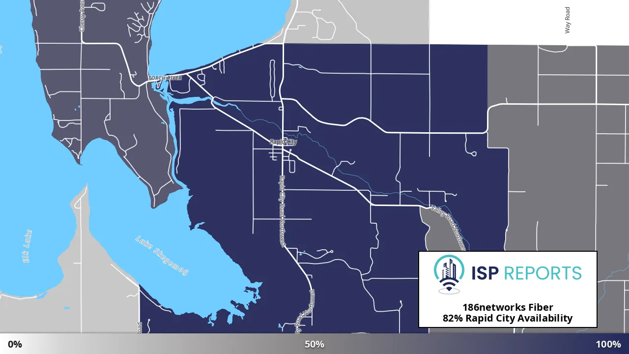Rapid City, MI map of internet availability