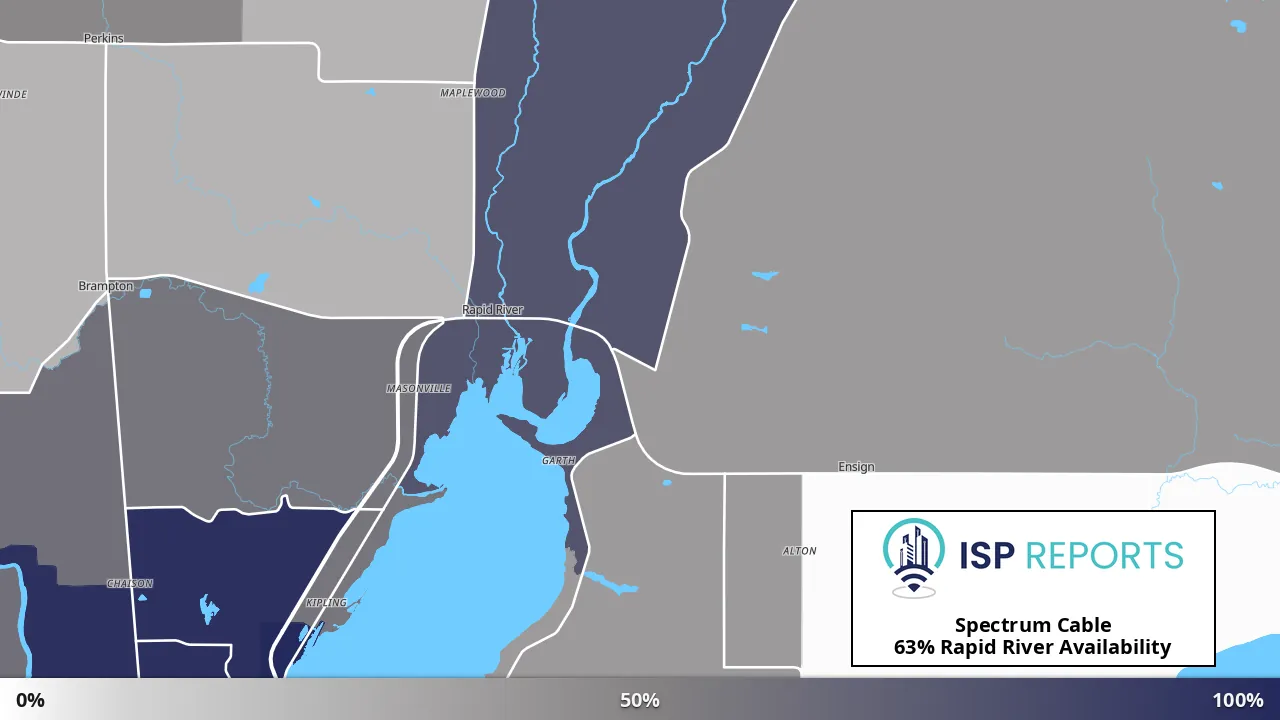 Rapid River, MI map of internet availability