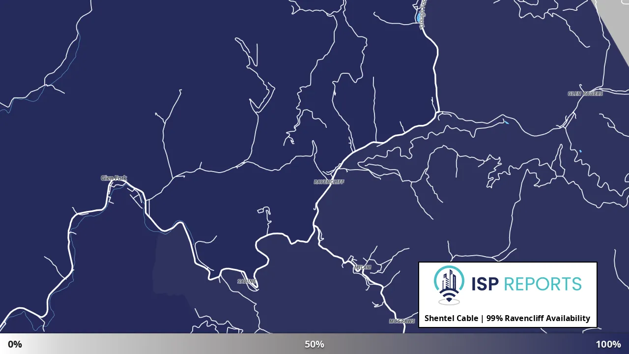 Ravencliff, WV map of internet availability