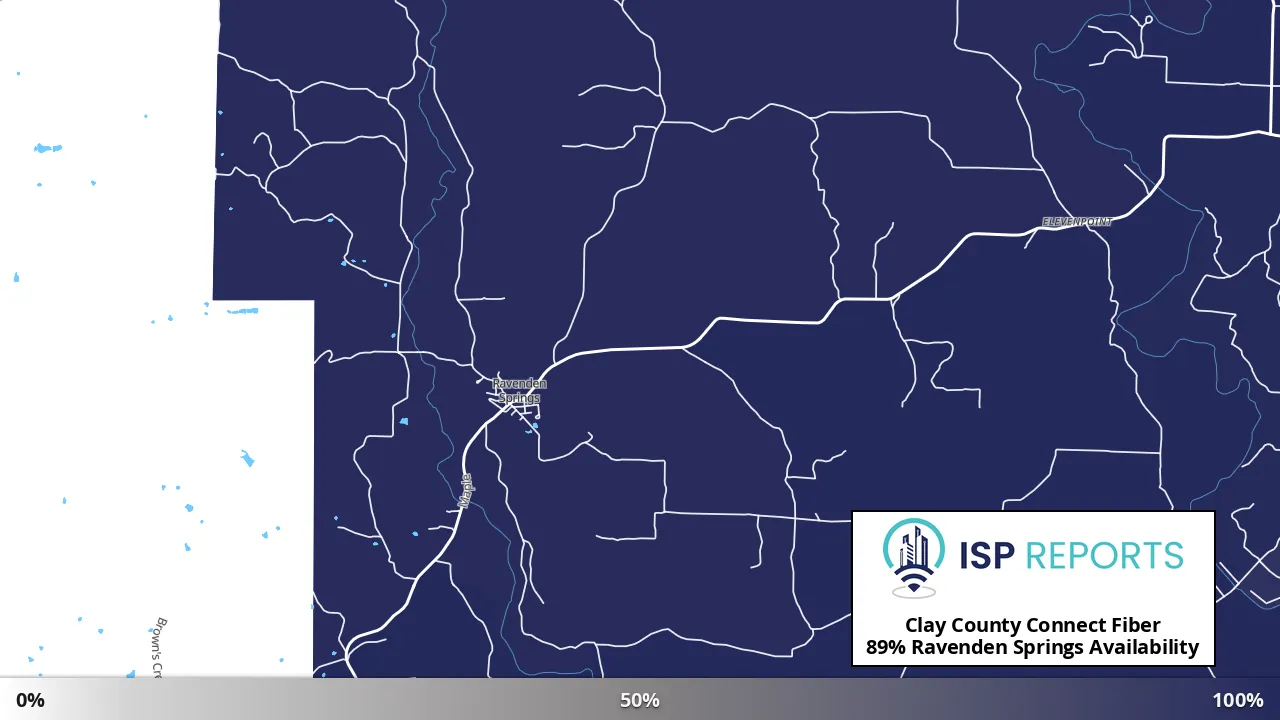 Ravenden Springs, AR map of internet availability