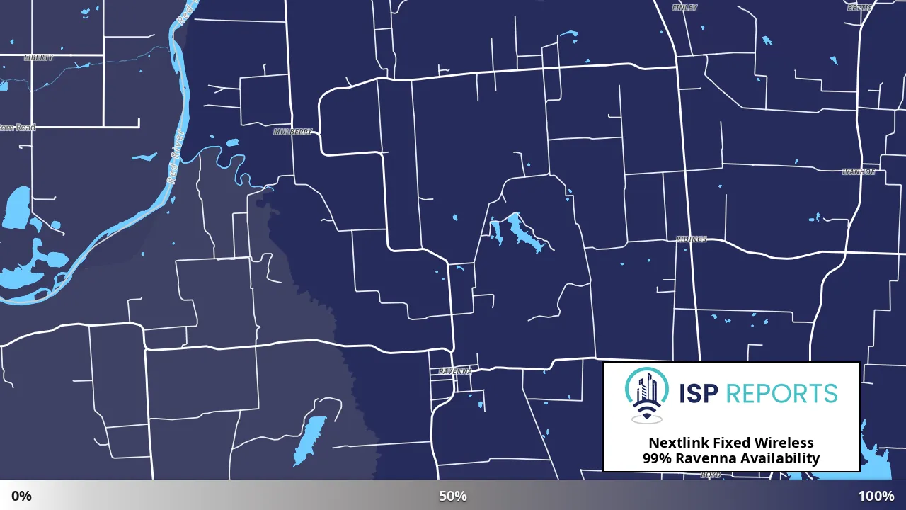 Ravenna, TX map of internet availability