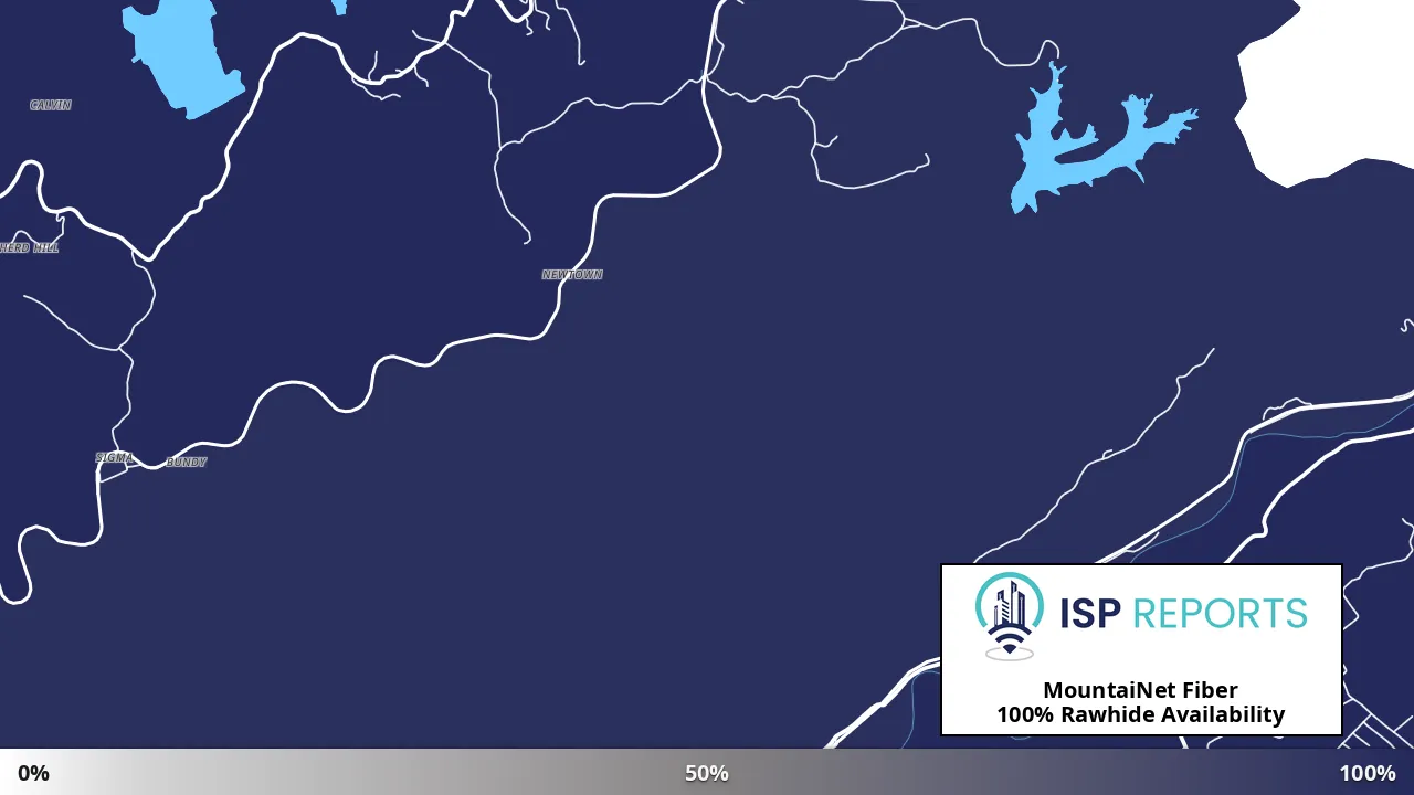 Rawhide, VA map of internet availability