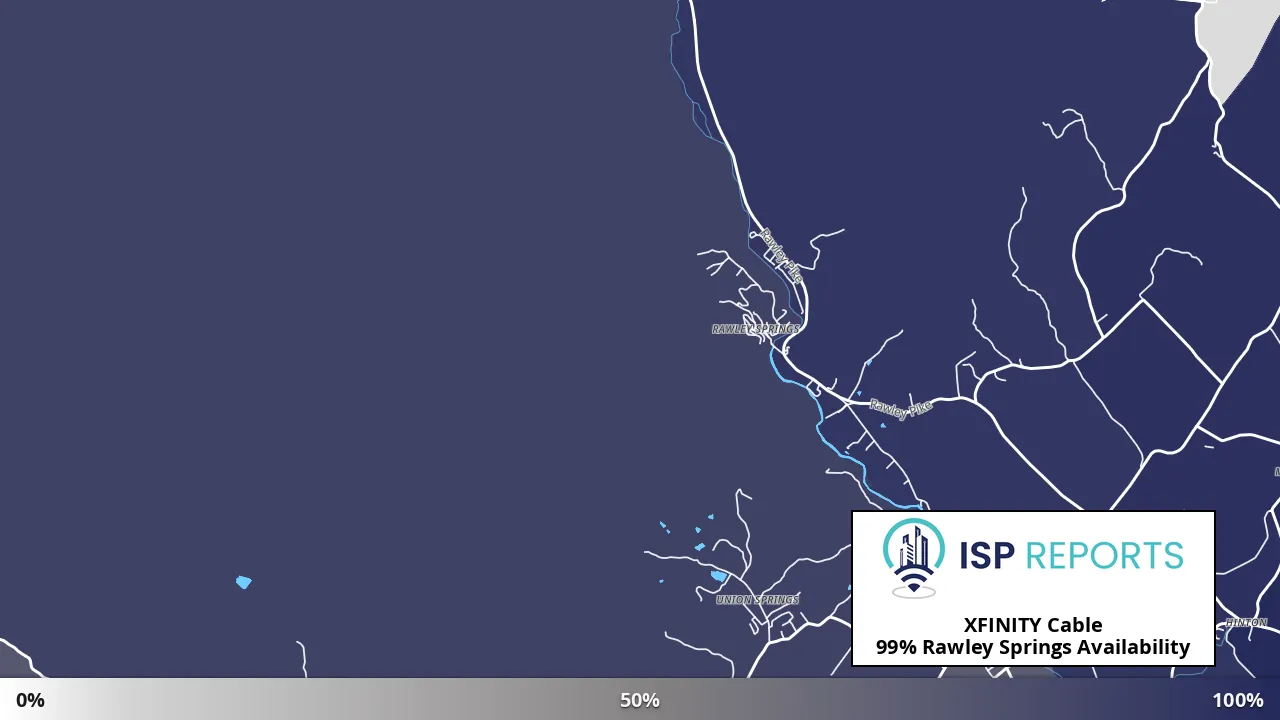 Rawley Springs, VA map of internet availability