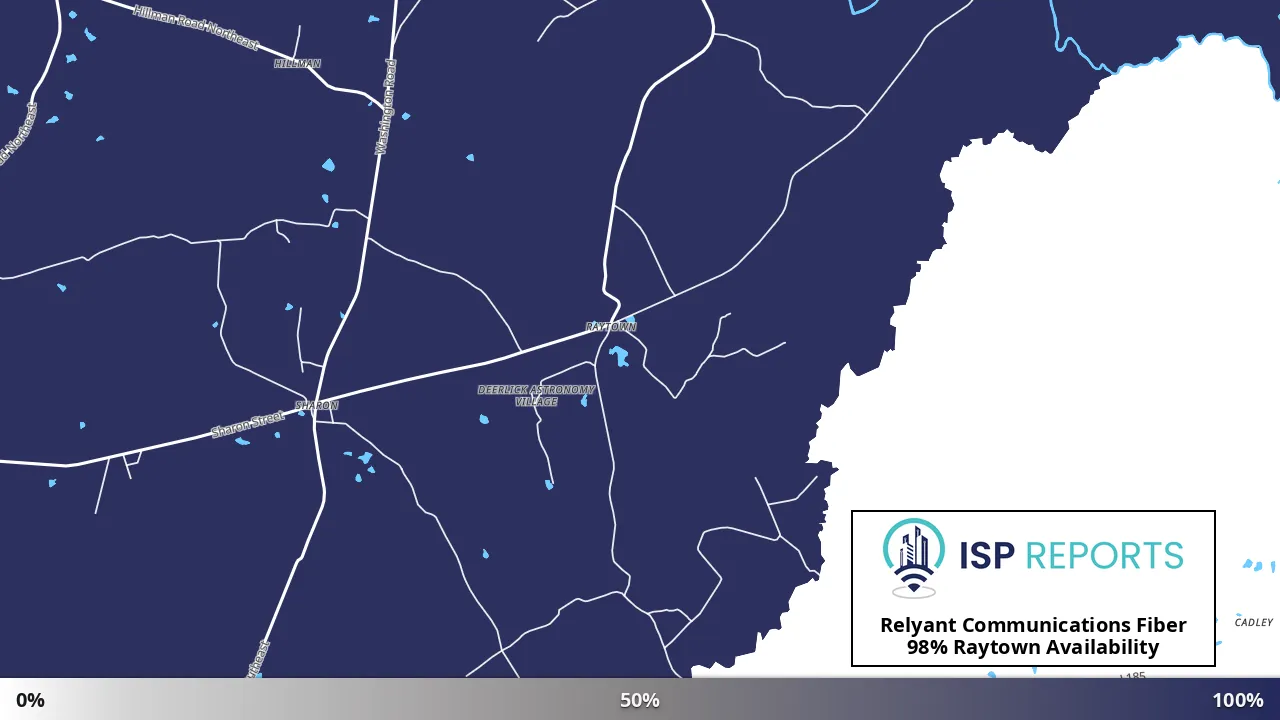 Raytown, GA map of internet availability