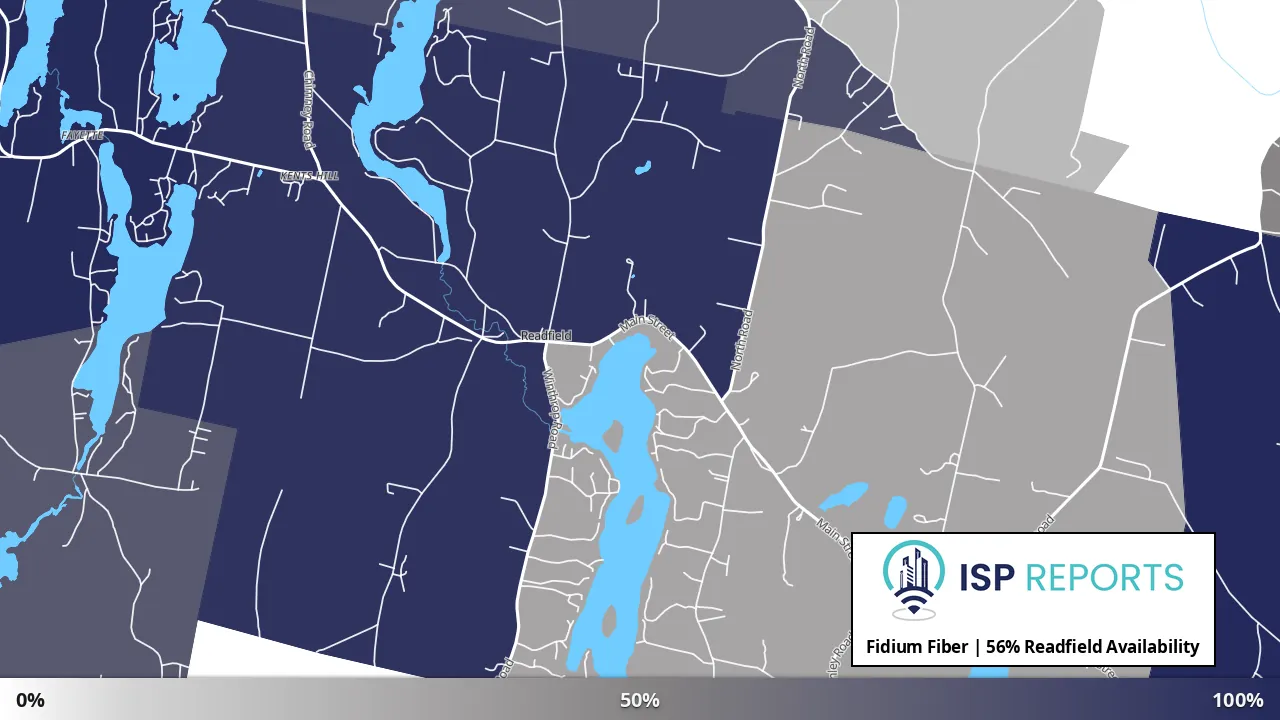 Readfield, ME map of internet availability