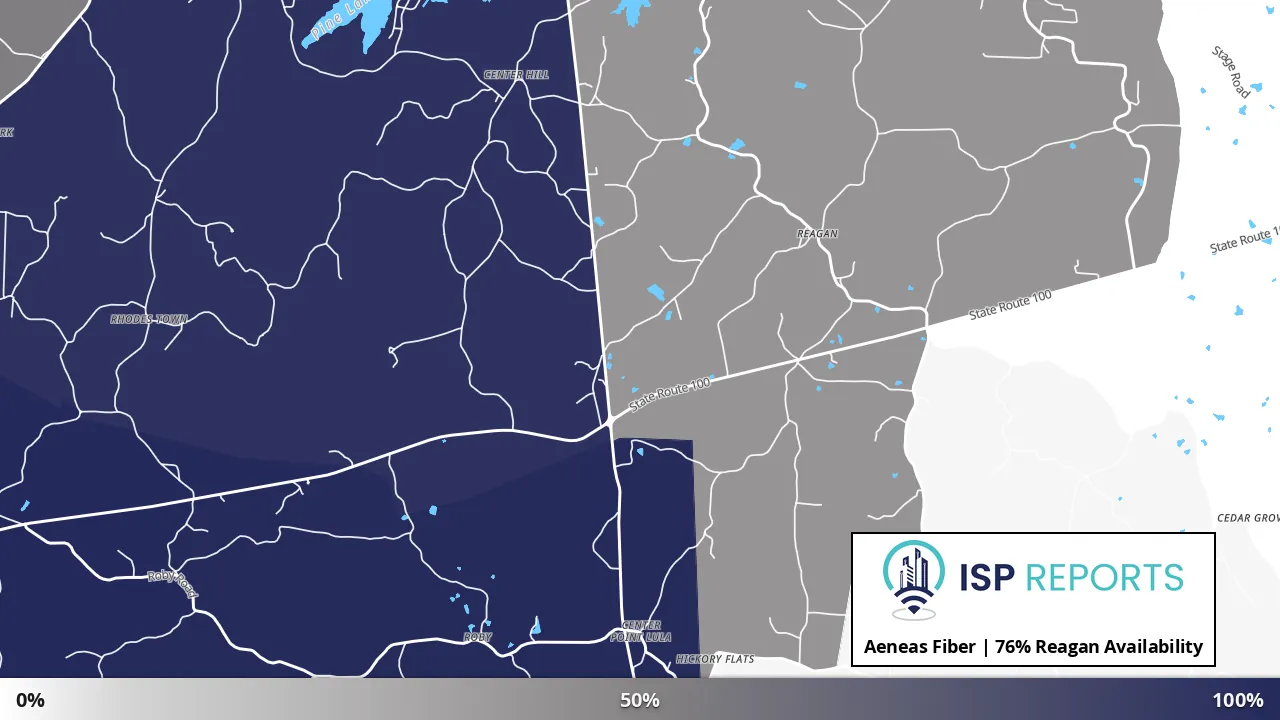 Reagan, TN map of internet availability