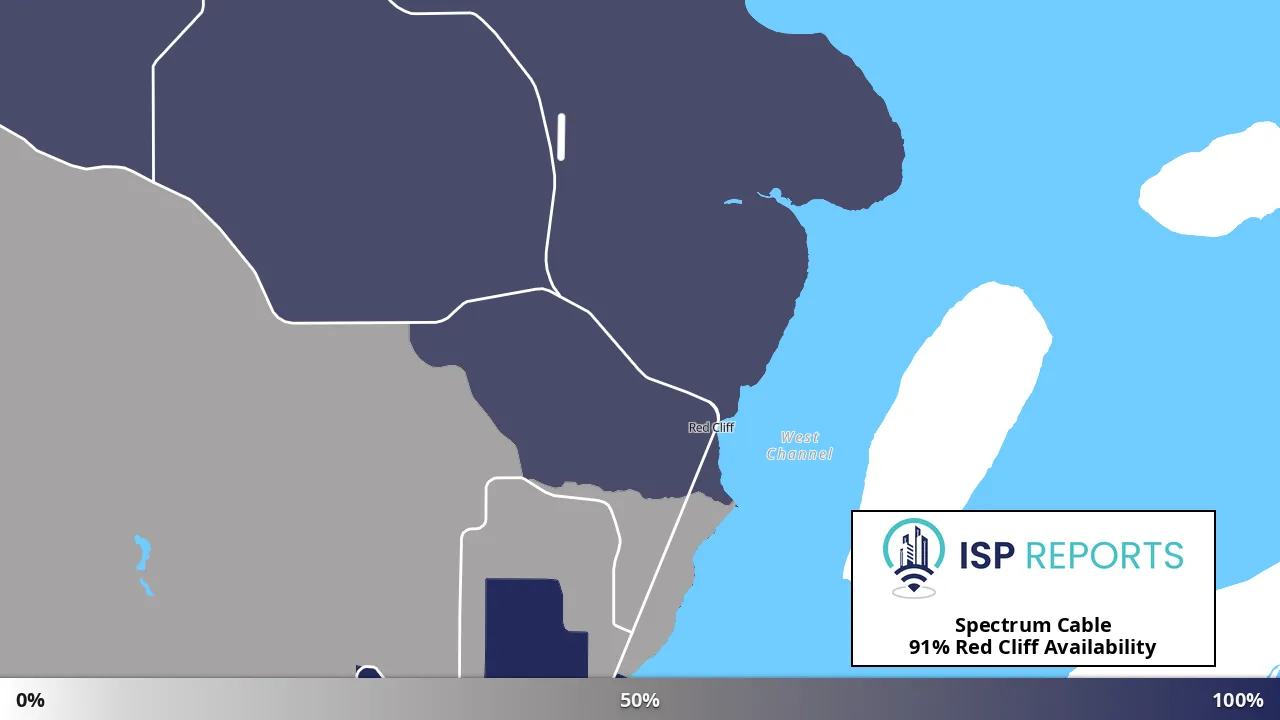 Red Cliff, WI map of internet availability