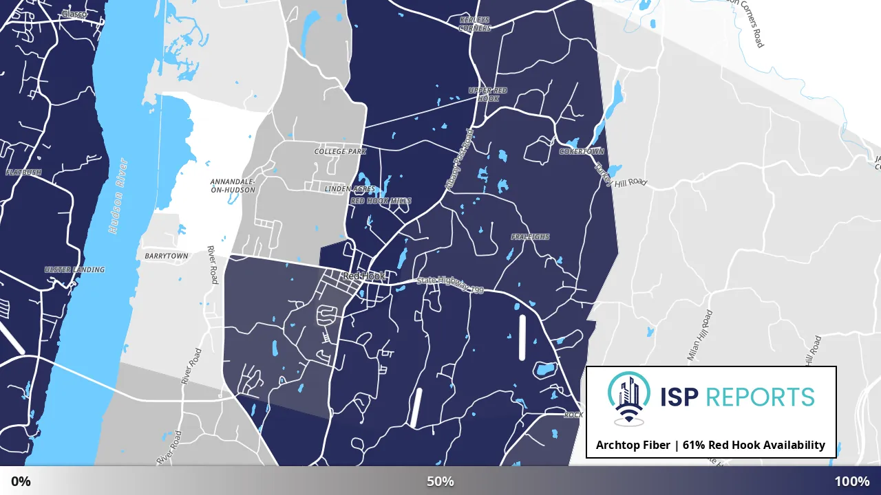 Red Hook, NY map of internet availability