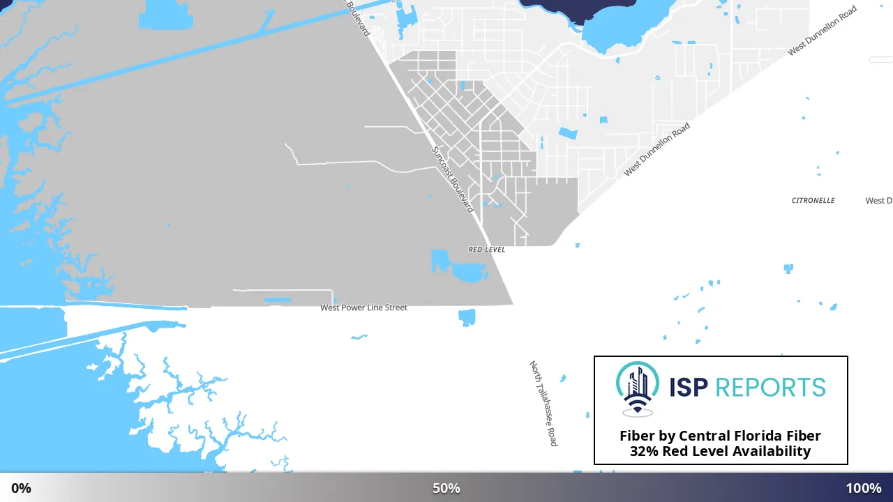 Red Level, FL map of internet availability
