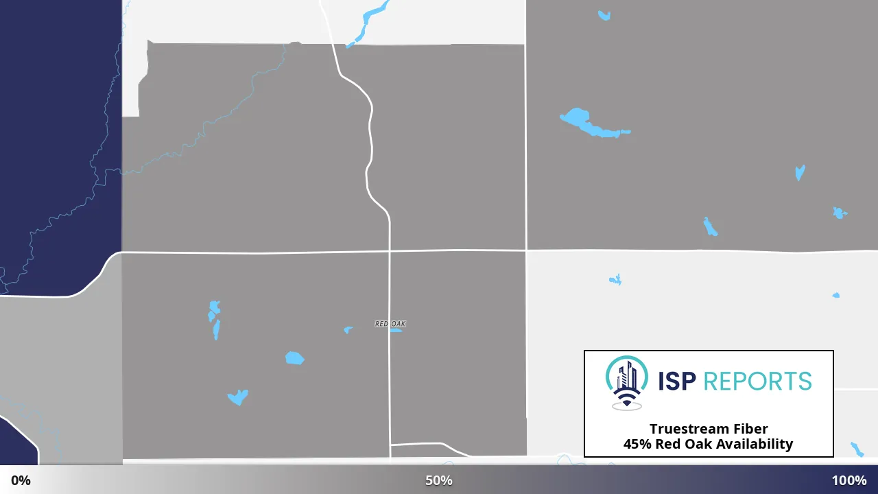 Red Oak, MI map of internet availability