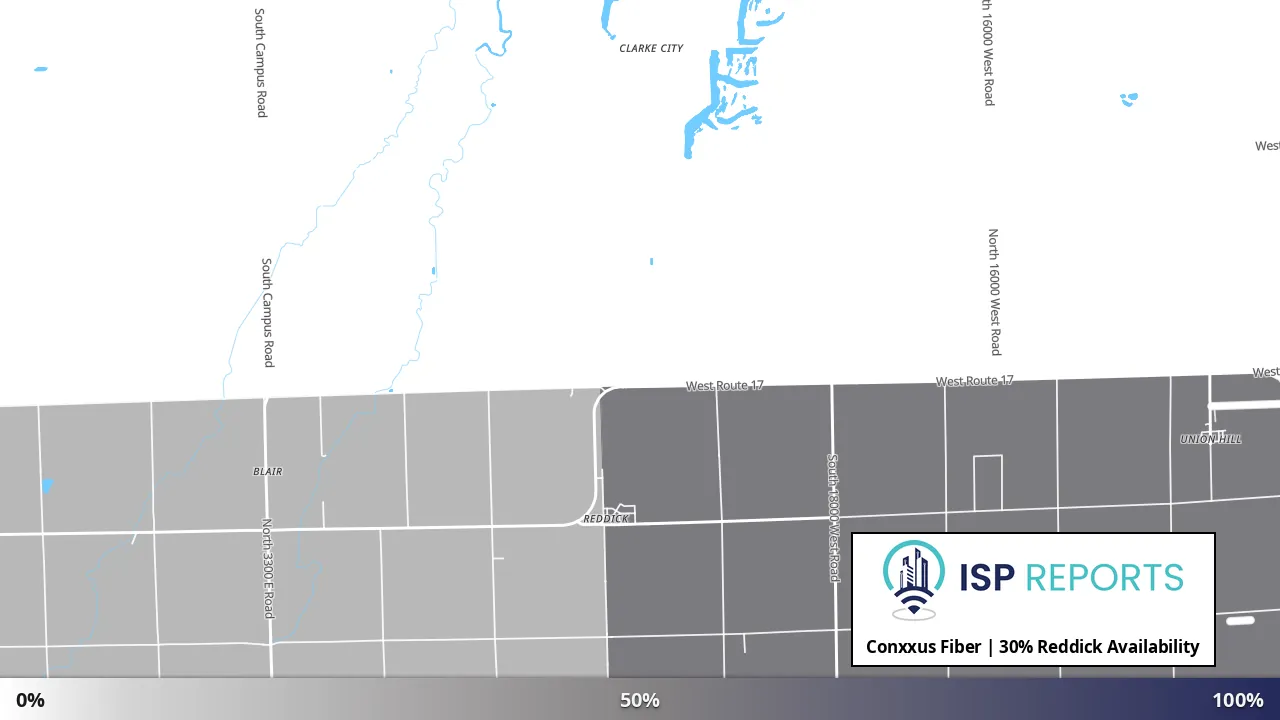 Reddick, IL map of internet availability