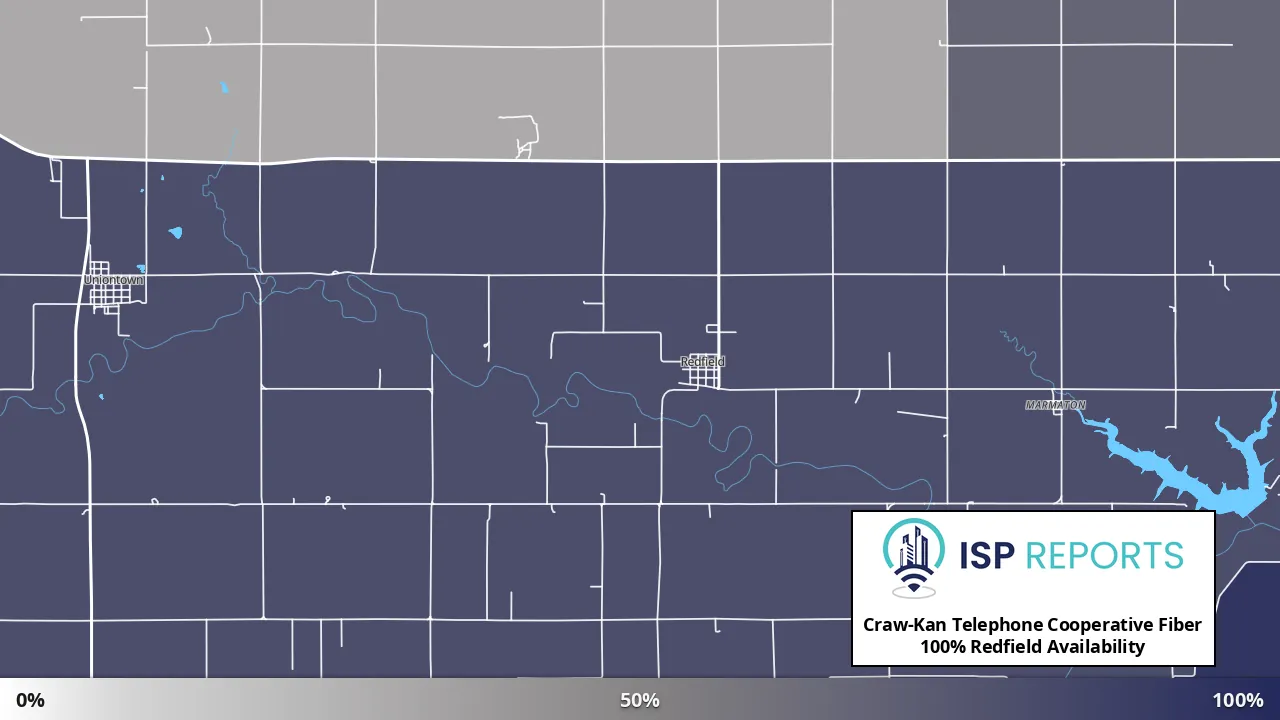 Redfield, KS map of internet availability