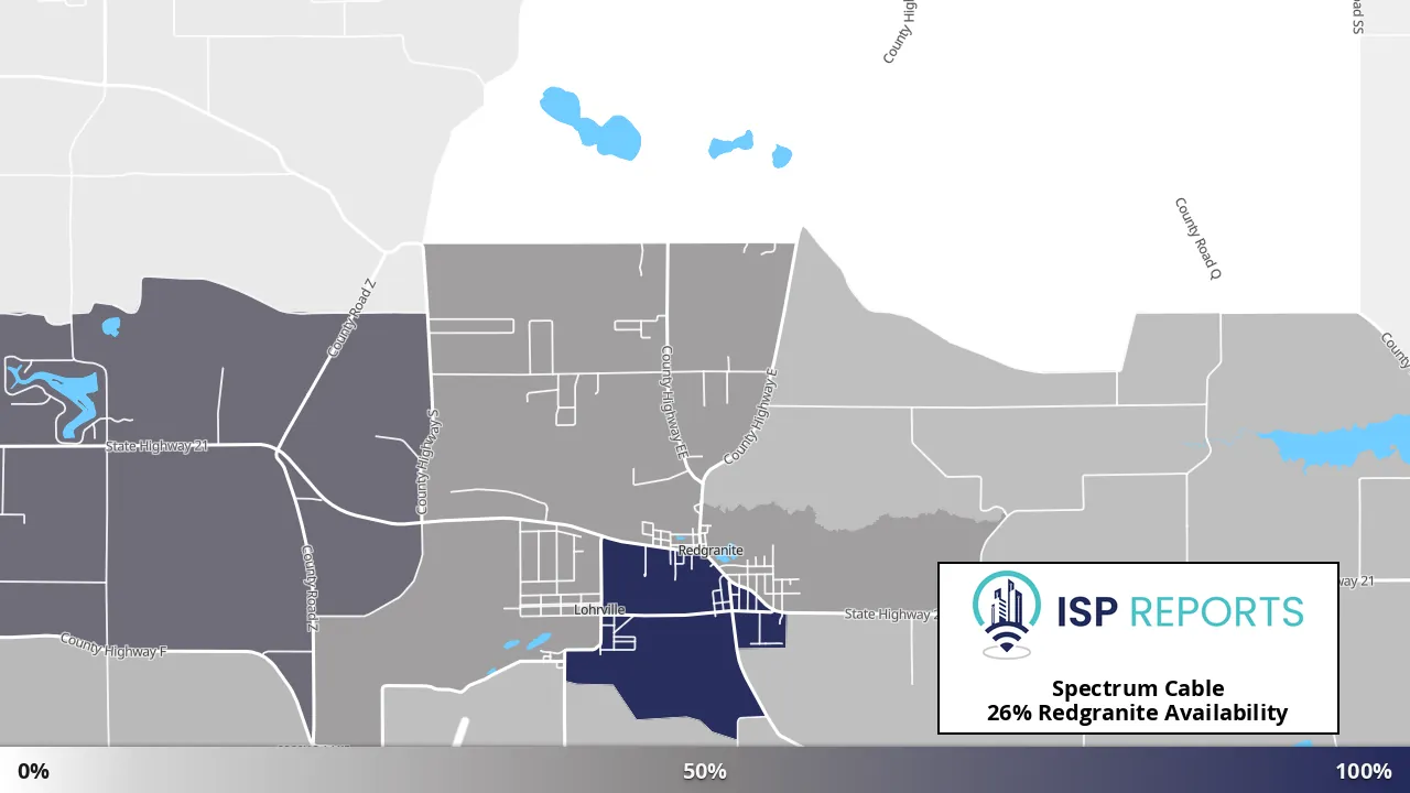 Redgranite, WI map of internet availability