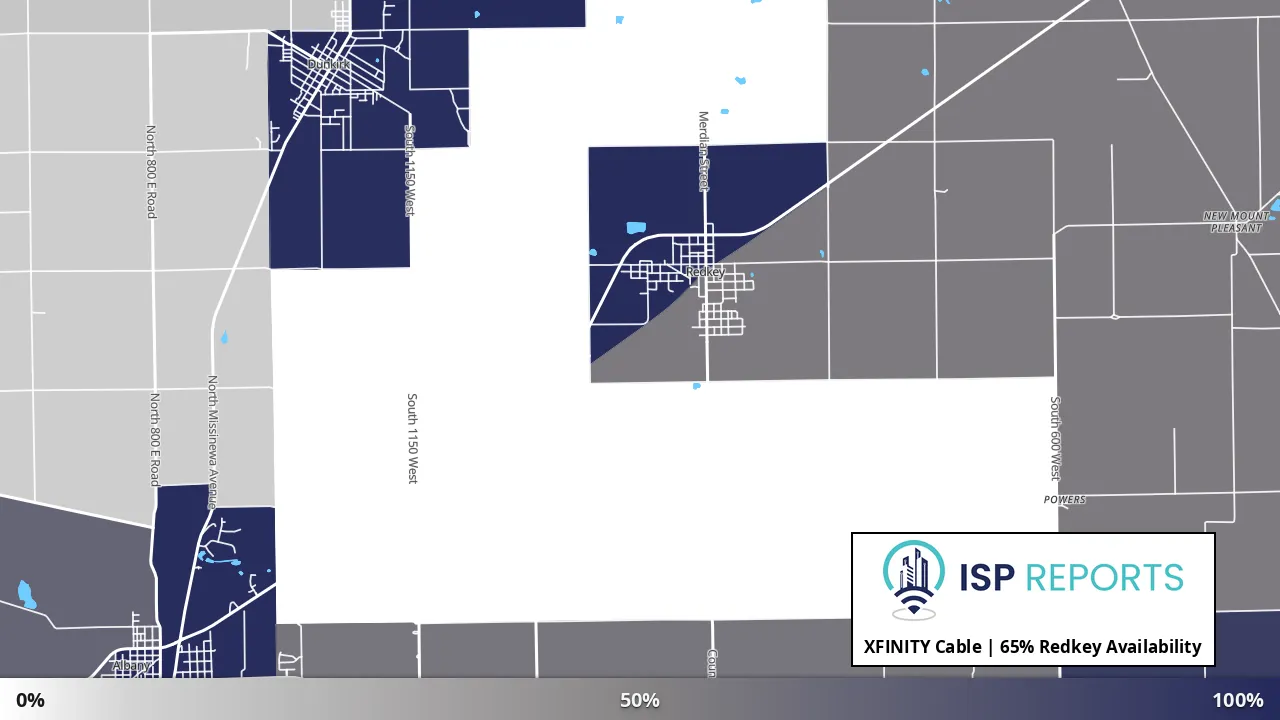 Redkey, IN map of internet availability