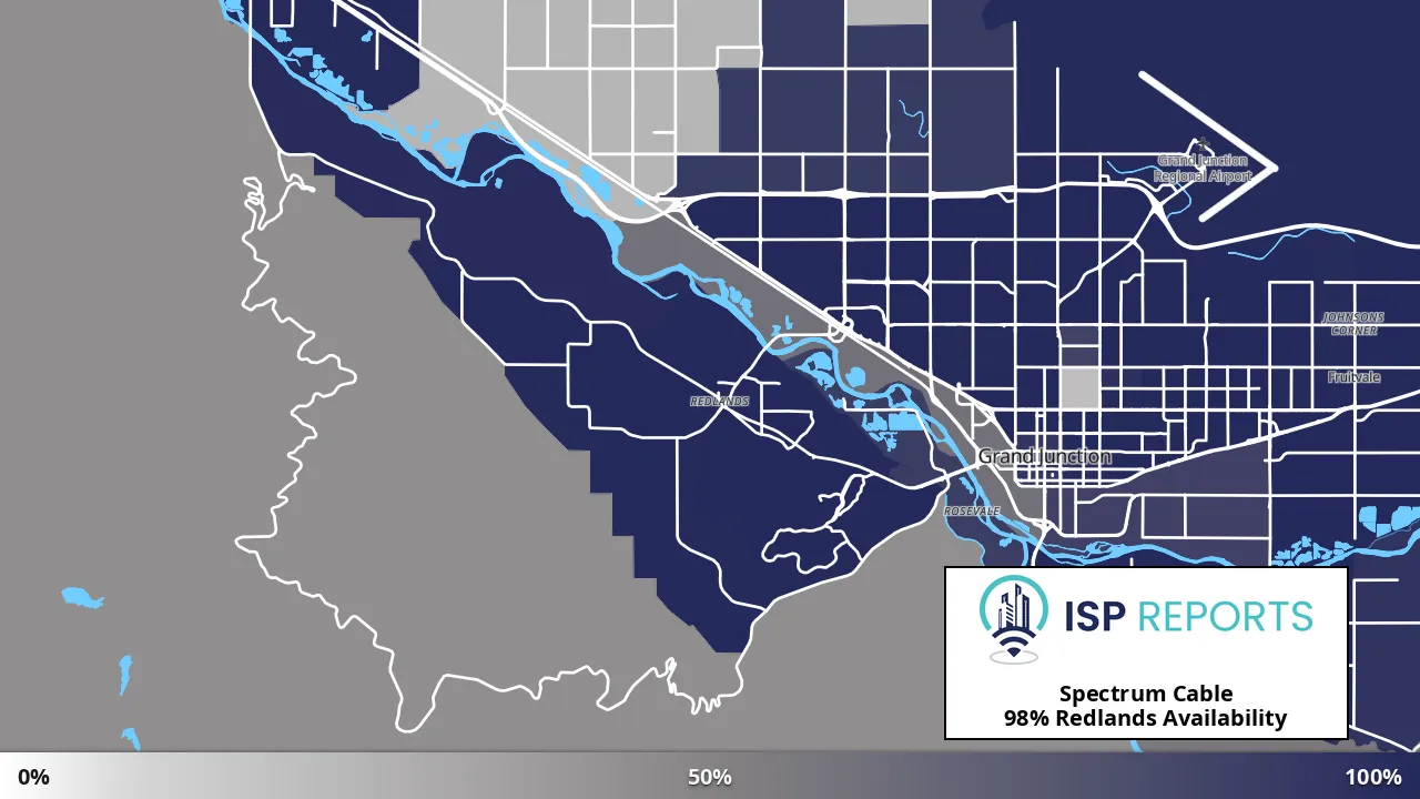 Redlands, CO map of internet availability