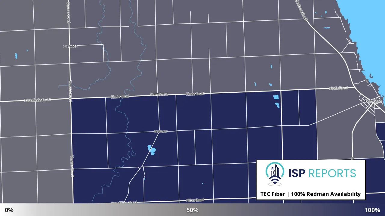 Redman, MI map of internet availability