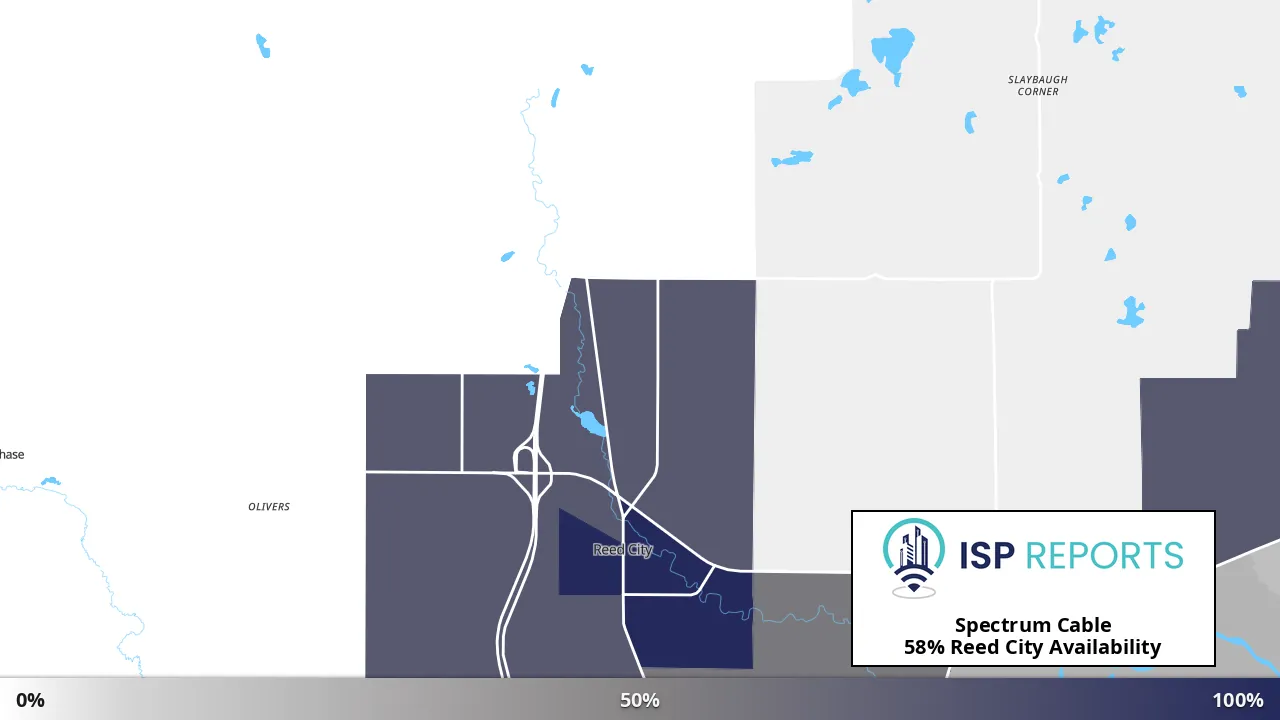 Reed City, MI map of internet availability