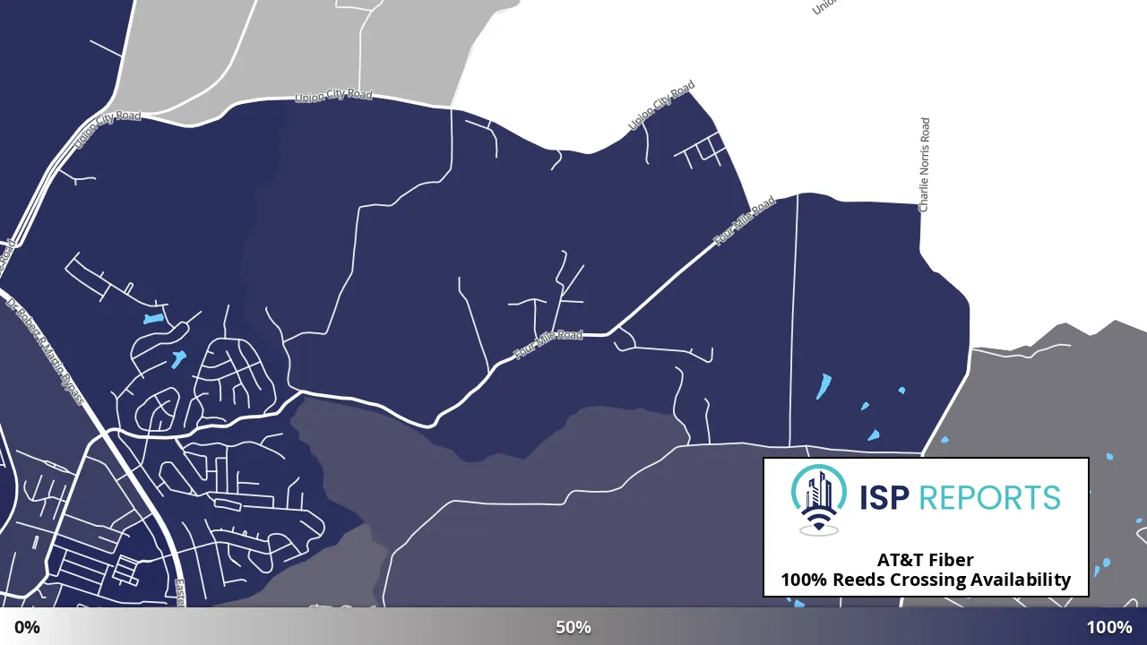 Reeds Crossing, KY map of internet availability