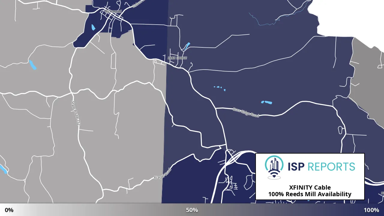 Reeds Mill, OH map of internet availability