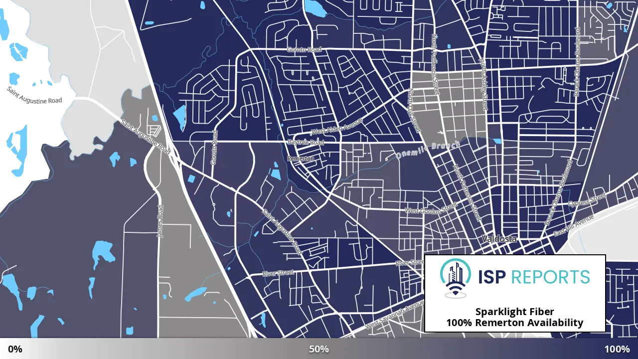 Remerton, GA map of internet availability
