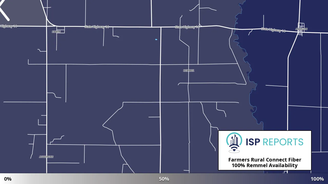 Remmel, AR map of internet availability