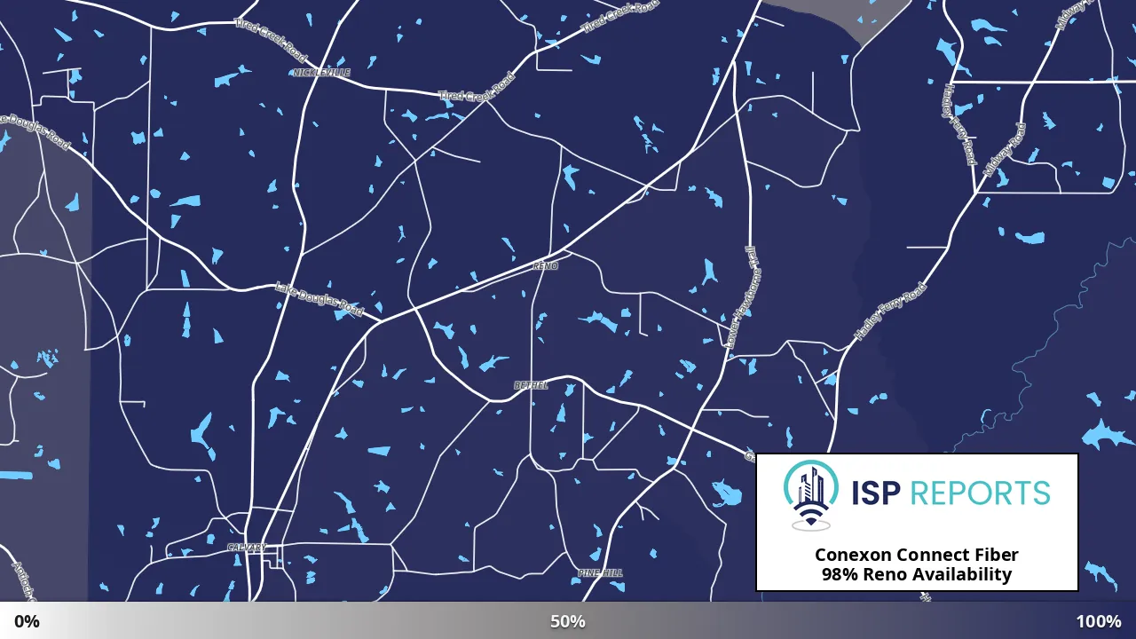 Reno, GA map of internet availability