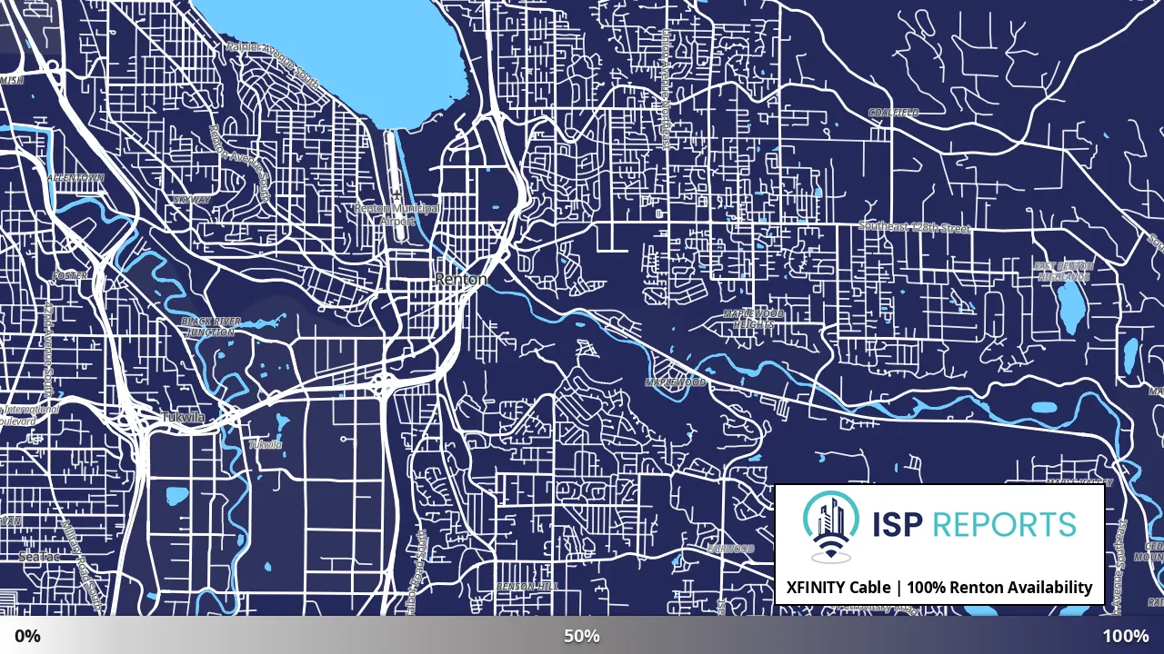 Renton, WA map of internet availability