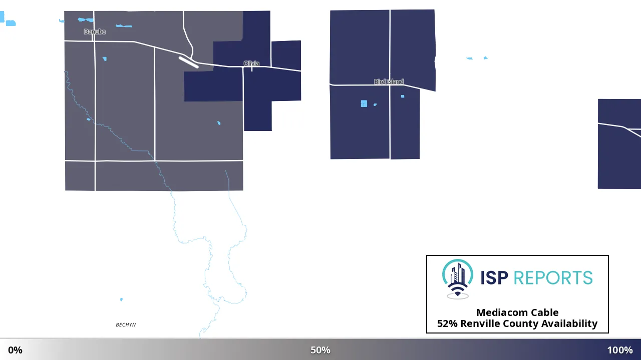 Renville County, MN map of internet availability